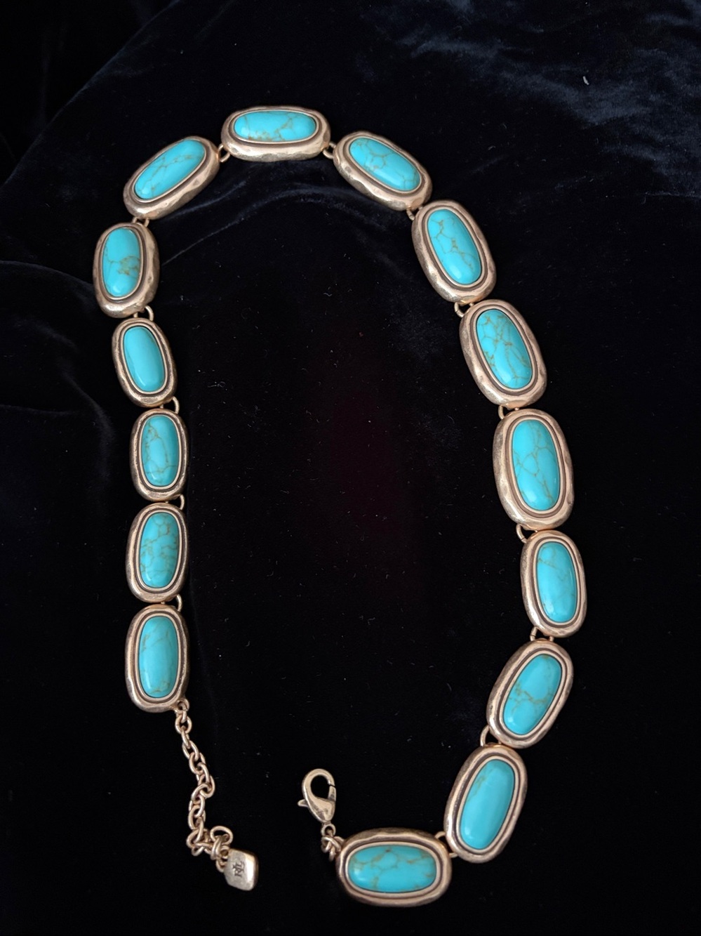 Elegant Turquoise and Gold Necklace - vintage inspired